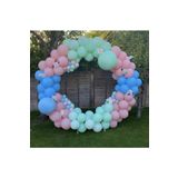 Pastel Mint Yeşi-Mavi Makaron ve Pembe Makaron Balon Zinciri 100 Adet
