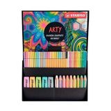 Pastel Mix Set Arty - Fosforlu Kalem, Çok Yetenekli Kalemler, Sulu Boya Kalemleri, Premium Keçeli Kalemler - 50'li Paket - Çeşitli Renkler - Standart