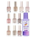 Pastel Nude Pastel Oje 10'lu Set 757-769-768-767-766-765-763-762-761-759, Aseton 115ml