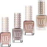 Pastel Oje 4 Lü 55.set 765-106-759-761 Pastel Nude Mavi Tonlar Oje Seti - 4'lü, Uzun Süre Dayanıklı ve Parlak Görünüm