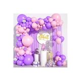 Pastel Pembe Mor Balon Ziincir Set
