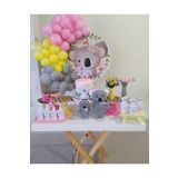 Pastel Pembe-Sarı- Gri Balon 60 Adet + 5 Mt. Balon Zinciri