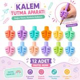 Pastel Renk Kalem Tutma Aparatı 12 Adet Ergonomik Silikon Kalem Tutucu Yazı Düzeltici Çocuk Ve Öğrenci İçin