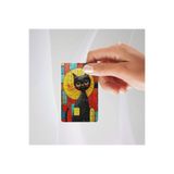 Pastel Renk Siyah Kedi Kredi/banka Kartı Kaplama Sticker tekli