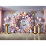 Pastel Renklerle Şenlenen Balonlu Arka Plan, 200X150CM, Stüdyo Fonu - -