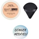 Pastel Sünger Hediyeli Pastel Profashion Fixing Powder Makyaj Sabitleyici Transparan Pudra - Beyaz