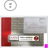 Pastel Tediye Makbuzu 14X20 cm Boyutunda A5 Otokopili 2 Nüsha 50 Asıl 50 Suret 2/50 12'li