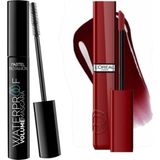 Pastel Waterproof Volume Maskara + L'oreal Paris Infaillible Laque Resistance Likit Ruj - 550 Noir Cherry - Siyah