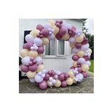 Pastel Yaban Çileği Sütlü Kahve Lila Balon Seti 70 Adet