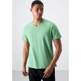 Pastel Yeşil Basic Kısa Kol Standart Kalıp V Yaka Erkek T-Shirt - 87912
