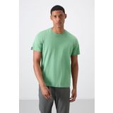 Pastel Yeşil Erkek Basic Kısa Kol Standart Kalıp O Yaka T-shirt - 87911