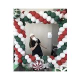 Pastel Yeşil Kırmızı Beyaz Balon Zincir Set Noel Kutlama Yılbaşı 100 adet