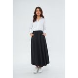 pastelastore Volanlı Uzun (94cm) Etek 1170 (Siyah, XL)