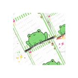 PastelSanat Noktalı Sevimli Kurbağa Frog Memopad Not Kağıdı To Do List Bloknot 10x10 Cm