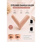 Pastelya KAHVERENGİ -Suya Dayanıklı Çift Taraflı Eyeliner Damga Kalem Sağ Ve Sol Göz Uyumlu -(Bilgiler Açıklama Kısmında)