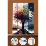 Pastelya Sayılarla Boyama Seti Çerçeveli Kasnaklı Dört Mevsim 2 50x65 cm
