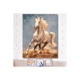 Pastelya Sayılarla Boyama Seti Çerçeveli Kasnaklı Dört Nala Kır At 40x50 Cm