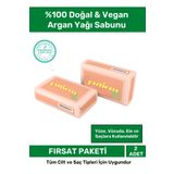 Pastimore %100 Doğal Organik Leke Giderici Kokulu Antibakteriyel El Yüz Saç Orijinal Argan Yağı Sabunu 2'li