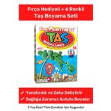 Pastimore 3 Yaş Üstü Çocuklar Için Zeka Geliştirici 6 Renk Akrilik Boyalı Fırçalı Taş Boyama Aktivite Seti