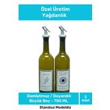 Pastimore Özel Seri Büyük Boy Damlatmaz Zeytinyağı Sıvıyağ Şişesi Yağdanlık Cam Yağlık 750 ml - 2'li Set