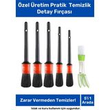 Pastimore Özel Üretim Pratik Islak Kuru Otomobil Oto Araç Araba Klima Temizlik Detay Fırçası 5+1 Set - 0