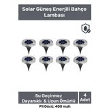 Pastimore Su Geçirmez Dayanıklı 8 Ledli Solar Güneş Enerjili Işık Bahçe Dekor Aydınlatma Lambası - 4 Adet