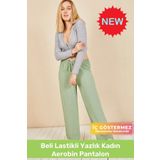 Pastimore Yeni Sezon Rahat Kalıp Siyah Beli Lastikli Bol Paça Salaş Yazlık Kadın Aerobin Pantolon