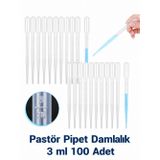 Pastör Pipeti Non Steril Damlalık 3 ml Plastik 100 Adet