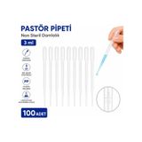 Pastör Pipeti Non Steril Damlalık 3 ml Plastik 100 Adet