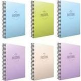 Pastoral Plastik Kapak Spiralli Okul Defter 96 Yaprak Kareli 17x24 Cm 4'lü Paket