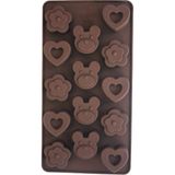 Pastry Planet Kalp Ayıcık Çiçek Silikon Çikolata Kalıbı