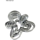 Pastry Planet Metal Gingerman Tırtıklı Volovan / Kurabiye Kalıbı 6 Adet - 8 Adet