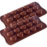 Pastry Planet Silikon Çikolata Kalıbı Noktalı Kalp Figürlü