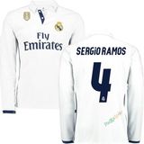 Pasxaspor Real Madrid 2017 Iç Saha Şampiyonlar Ligi Uzun Kol Sergio Ramos Forması - Beyaz - 2XL