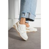 Pasyone Kadın Sneaker Spor Ayakkabı Düz Tabanlı Modern Tasarım Şık Günlük Kullanım İçin - Beyaz - Bej