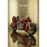 Pat Aksesuar Eskitme Kırmızı Chopper Motor Biblo Orta Boy