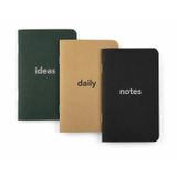 PATARA Cep Not Defteri, 3'lü Defter Seti, Çizgili, Çizgisiz, Noktalı MIXED | Pocket Notebook • Mini Defter • 48 Sayfa • 100 gsm Kağıt • Günlük Notlar • Fikirler • Eskiz ve Çizim • Ofis Okul Toplantı