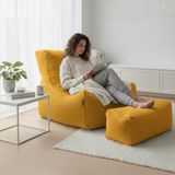 Patara Home 2'li Velvet Model Armut Koltuk& Kaymaz Taban Koltuk % Oyuncu Koltuğu - Sarı