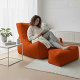 Patara Home 2'li Velvet Model Armut Koltuk& Kaymaz Taban Koltuk % Oyuncu Koltuğu - Turuncu