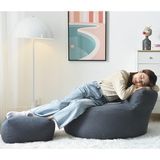Patara Home Mila Modell Puff & Armut Koltuk 2'li Relax Koltuk - Koyu Gri