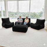 Patara Home Velvet Comfort Legom Çok Amaçlı Koltuk Seti - Siyah