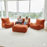 Patara Home Velvet Comfort Legom Çok Amaçlı Koltuk Seti - Turuncu