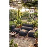 Patara Home Velvet Serisi Armut Bahçe Mobilyası, Balkon Takımı Su Geçirmez Kumaş 2+1+1 + Puf - Antrasit