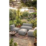 Patara Home Velvet Serisi Armut Bahçe Mobilyası, Balkon Takımı Su Geçirmez Kumaş 2+1+1 + Puf - Gri