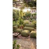 Patara Home Velvet Serisi Armut Bahçe Mobilyası, Balkon Takımı Su Geçirmez Kumaş 2+1+1 + Puf - Haki