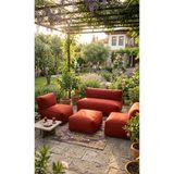 Patara Home Velvet Serisi Armut Bahçe Mobilyası, Balkon Takımı Su Geçirmez Kumaş 2+1+1 + Puf - Kiremit