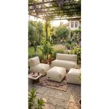 Patara Home Velvet Serisi Armut Bahçe Mobilyası, Balkon Takımı Su Geçirmez Kumaş 2+1+1 + Puf - Krem