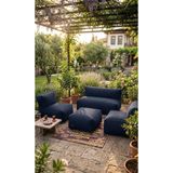 Patara Home Velvet Serisi Armut Bahçe Mobilyası, Balkon Takımı Su Geçirmez Kumaş 2+1+1 + Puf - Lacivert