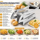 Patato-Chıpper Manuel Patates - Sebze Dilimleme Makinesi Komple Metal Üstten Kollu (4887) - Renkli
