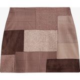 Patchwork Mini Etek Kahverengi - S
